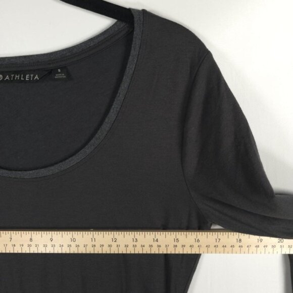 ATHLETA PIMA COTTON Blend Carefree Long Sleeve Ruched Side Sheath Dress SMALL - Picture 6 of 11